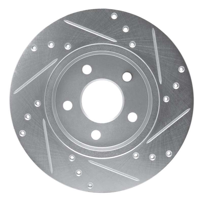Ford Mondeo Brake Rotor (1) - Rear Left - R1 Concepts - Drilled & Slotted - Silver - `01-`08